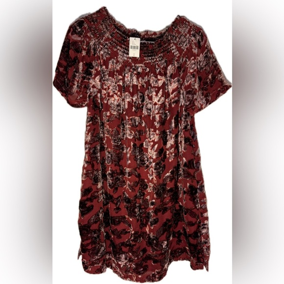 Anthropologie Barrott Velvet Off-The-Shoulder Dress – Red Rouge – Size 8 - Picture 6 of 6